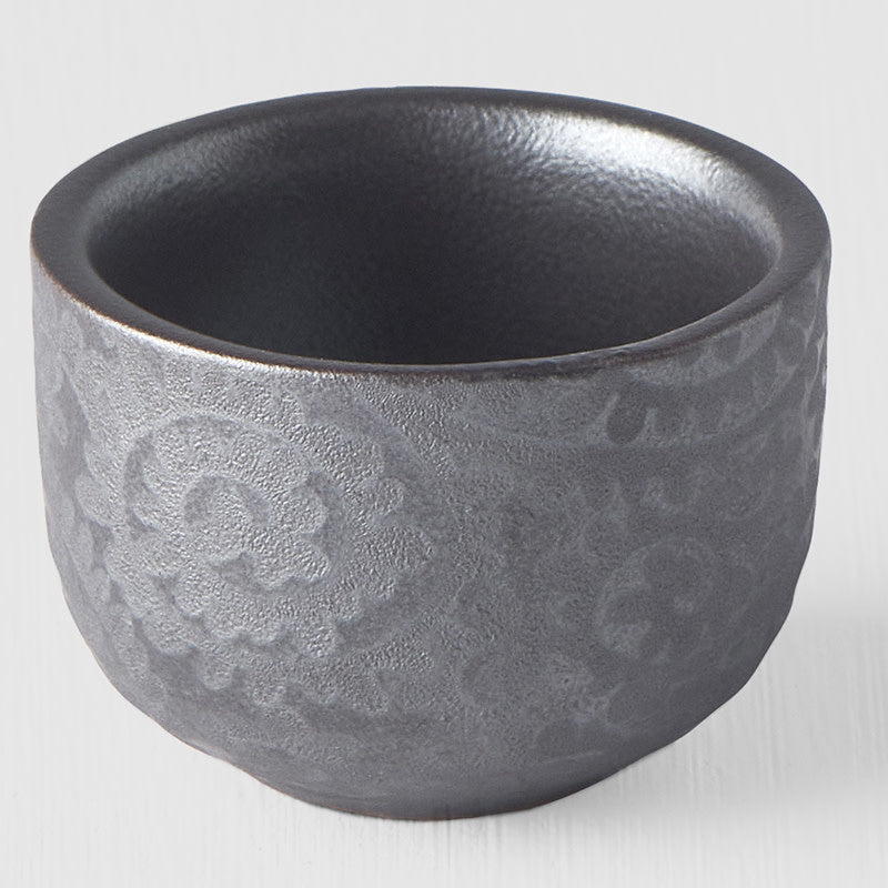 Sake Cup 35ml Black Scroll Glaze - Made In Japan | Japanese Tableware