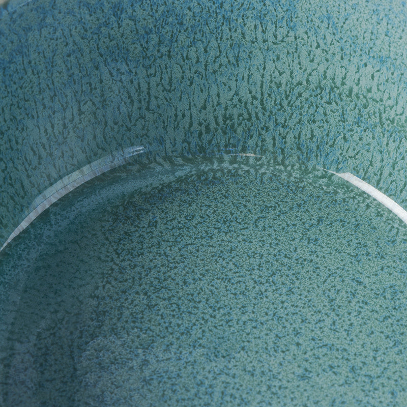 Bowl with Lid 13 cm Peacock Glaze