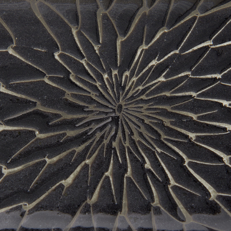 Sushi Plate 22cm Charcoal Net Design