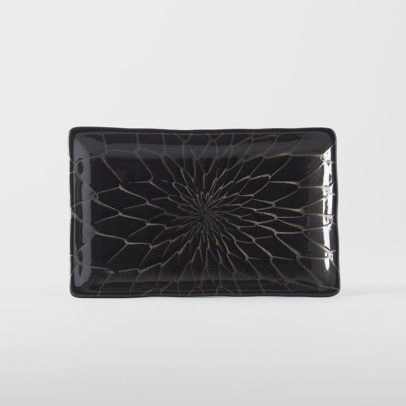 Sushi Plate 22cm Charcoal Net Design