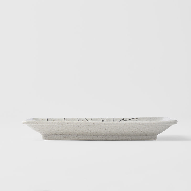 Sushi Plate 22cm Grey Net Design