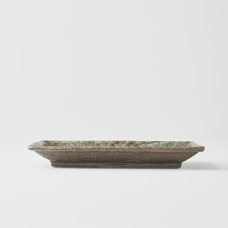 Sushi Plate 22 cm / Forest Green Net Design