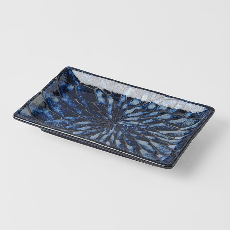 Sushi Plate 22cm Deep Blue Net Design