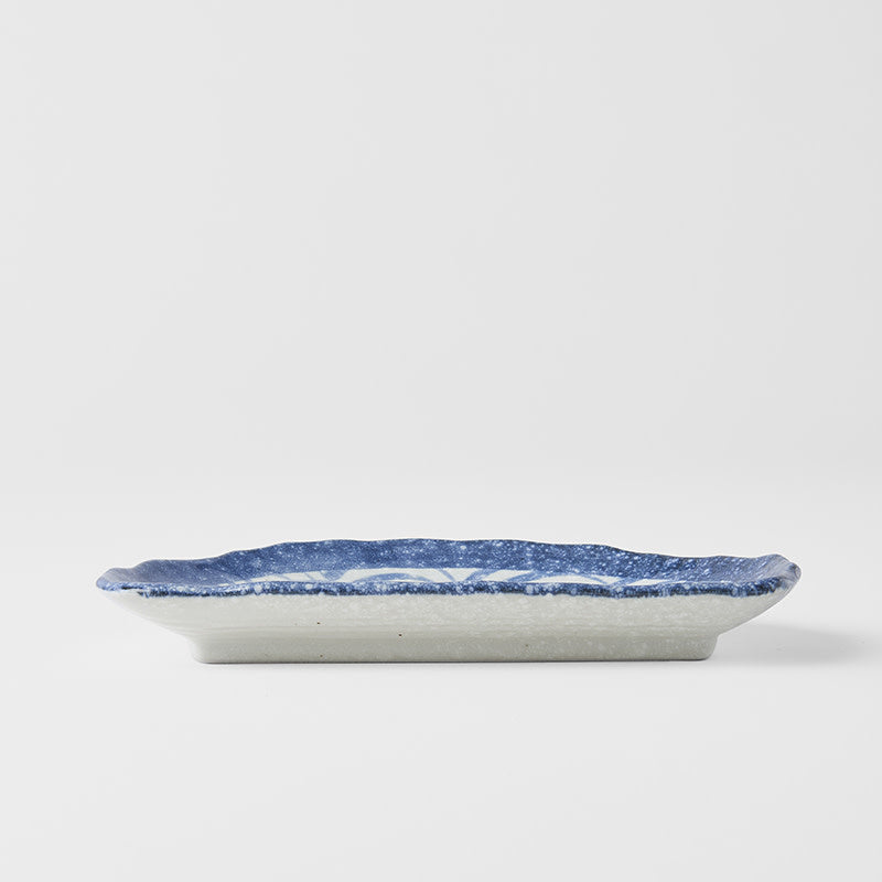 Tempura Plate 21 cm / Indigo Blue Wave Design