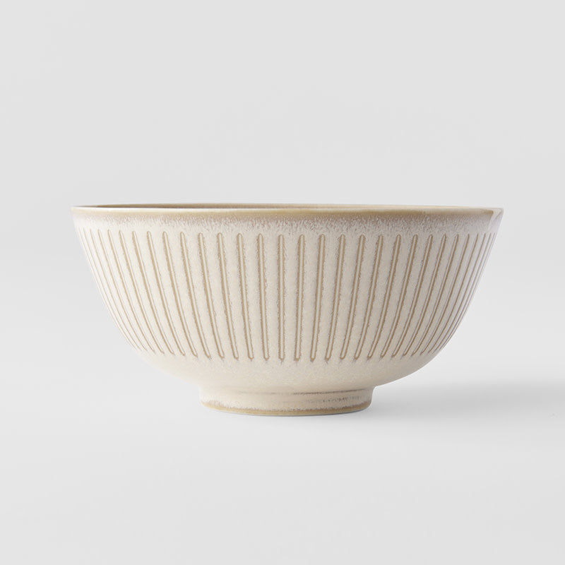 Bowl 16cm Ridged Alabaster Glaze