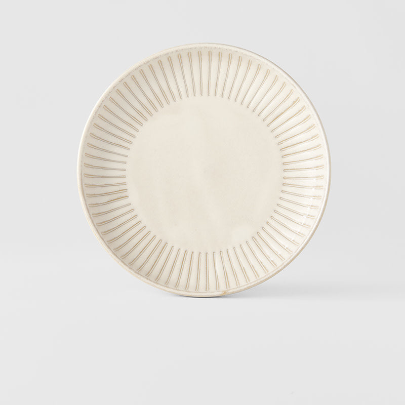 Plate High Rim 20.5cm Ridged Alabaster Glaze