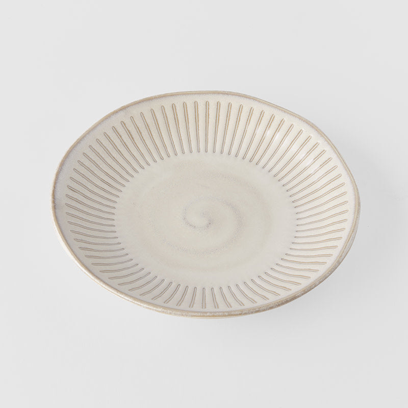 Side Plate 20cm Ridged Alabaster Glaze