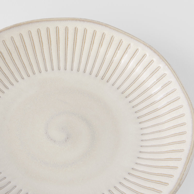 Side Plate 20cm Ridged Alabaster Glaze
