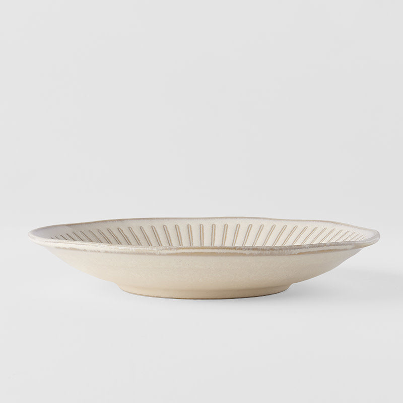Side Plate 20cm Ridged Alabaster Glaze
