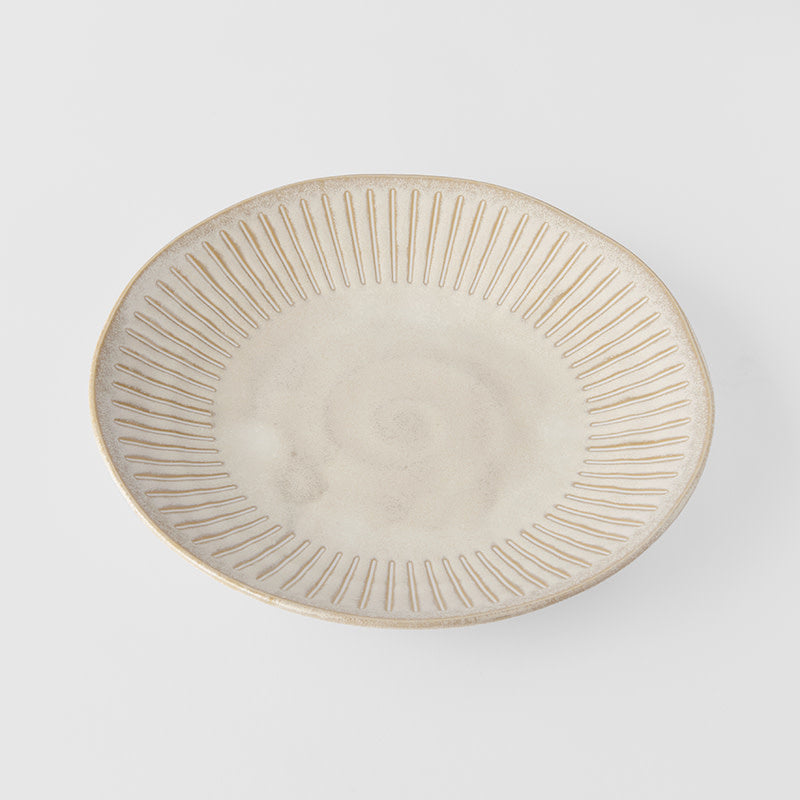 Plate 25cm Ridged Alabaster Glaze
