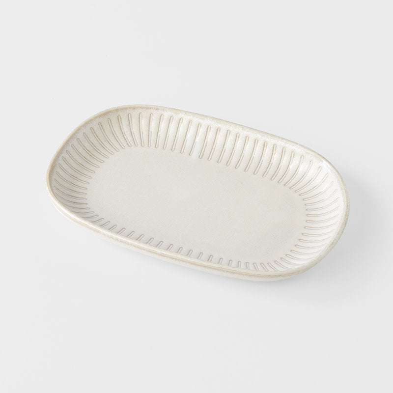 Plate Oval 18.7cm Alabaster Glaze