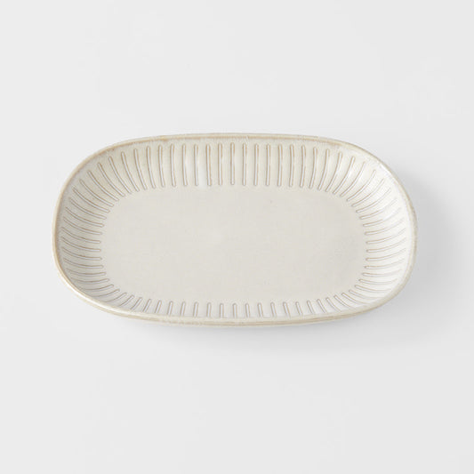 Plate Oval 18.7cm Alabaster Glaze