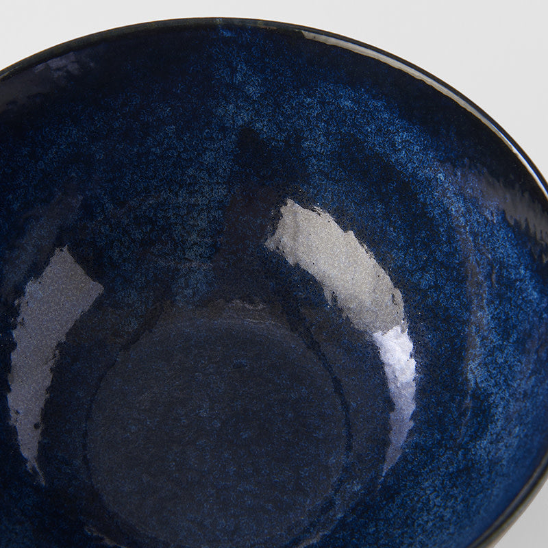 Udon Noodle Bowl 18.8 cm, 900 ml / Ridged Indigo Blue Glaze