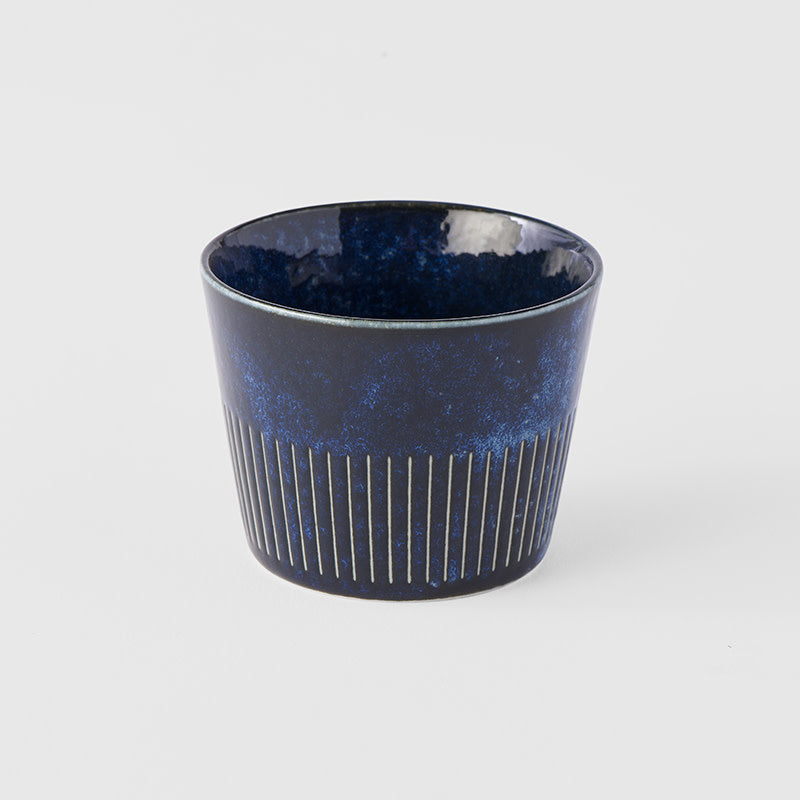 Soba Cup 175ml Ridged Indigo Blue Glaze