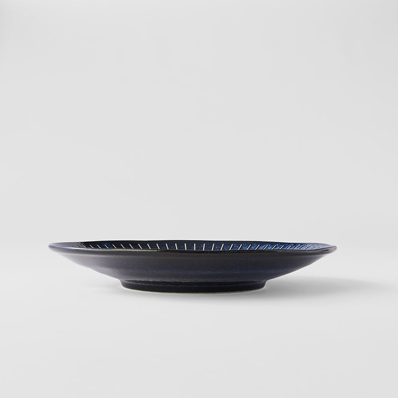 Dinner Plate 25cm Ridged Indigo Glaze