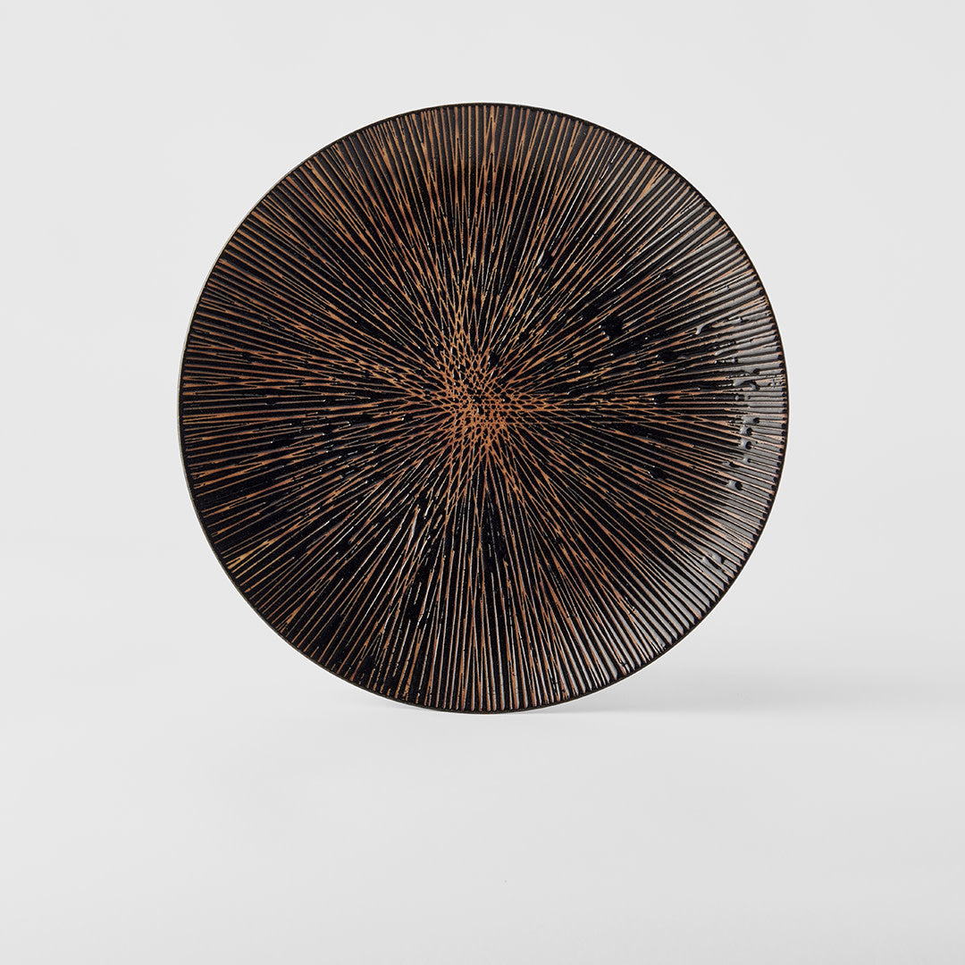 Dinner Plate 28.5cm Bronze Converging Line Glaze