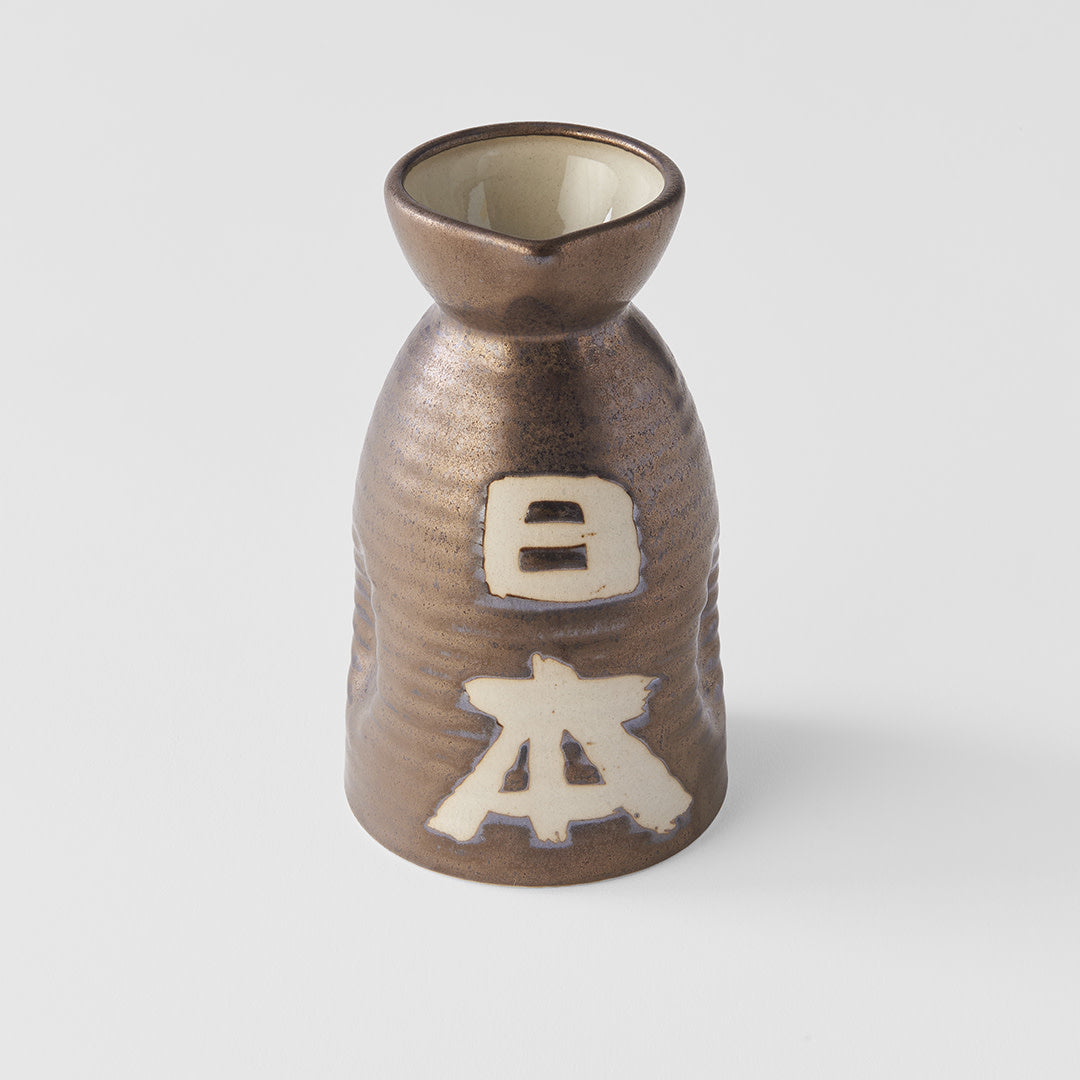 Sake Jug 400ml Kanji Copper Glaze
