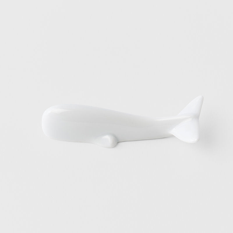 Small Whale Chopstick Rest / Pure White Glaze