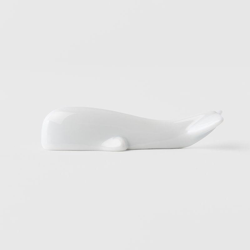 Small Whale Chopstick Rest / Pure White Glaze