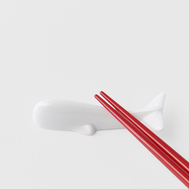 Small Whale Chopstick Rest / Pure White Glaze