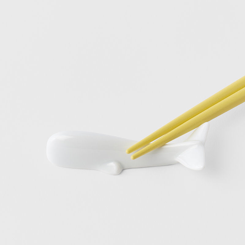 Small Whale Chopstick Rest / Pure White Glaze