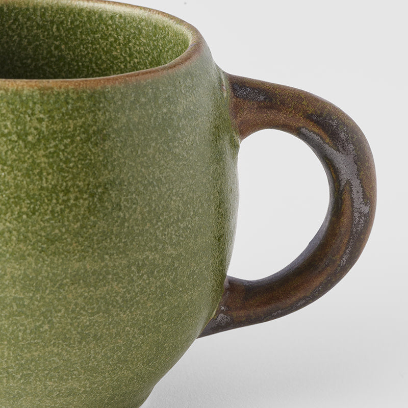 Maru Coffee Cup 9cm 300ml Olive Green Glaze