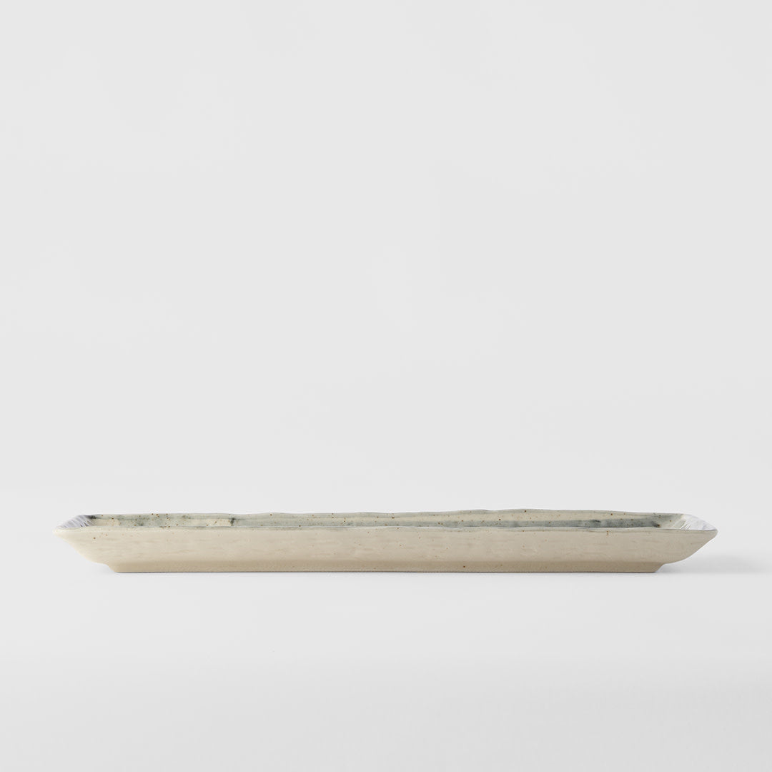 Dumpling Plate 33cm Sumi Brushstroke Glaze