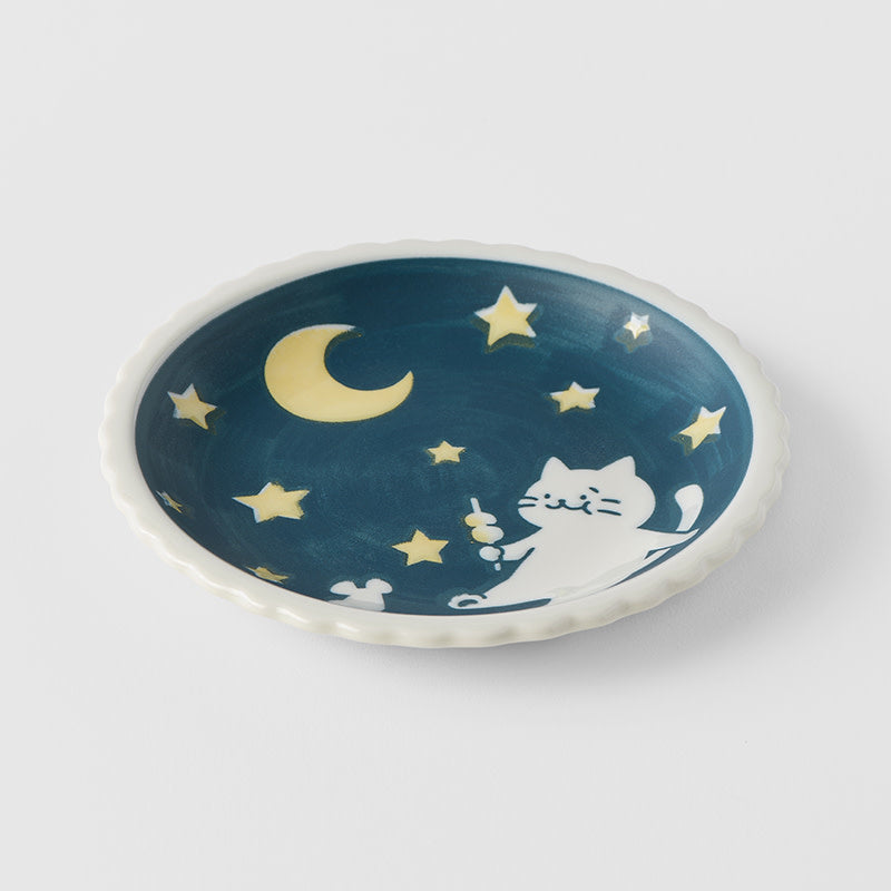 Plate Biscuit 14.1cm Midnight Snack Cat Design
