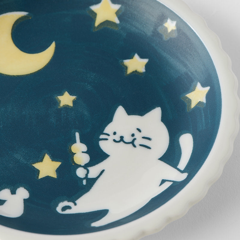Plate Biscuit 14.1cm Midnight Snack Cat Design