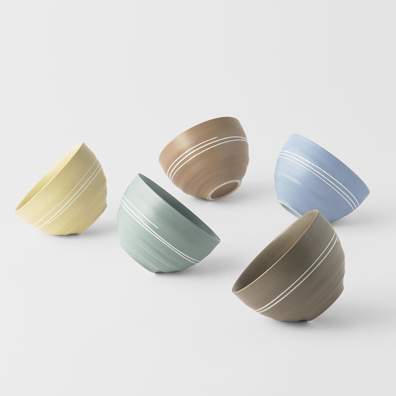 Bowl Set 5pcs 250ml Pastel Glazes