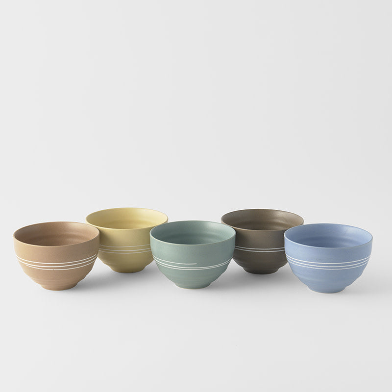 Bowl Set Five 250ml Pastel Glazes