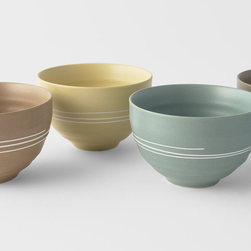 Bowl Set 5pcs 250ml Pastel Glazes