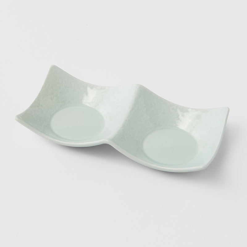 Two Section Sauce Dish 44ml Spearmint Glaze