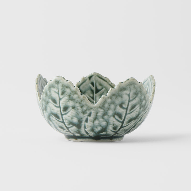 Sauce Dish Leaf 7.5cm Green Glaze