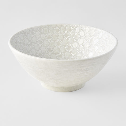 Udon Bowl 19.5cm White Star Glaze