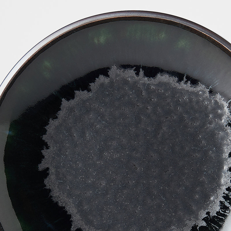 Side Plate 19.5cm Matt Centre Glossy Rim Ceramic Black