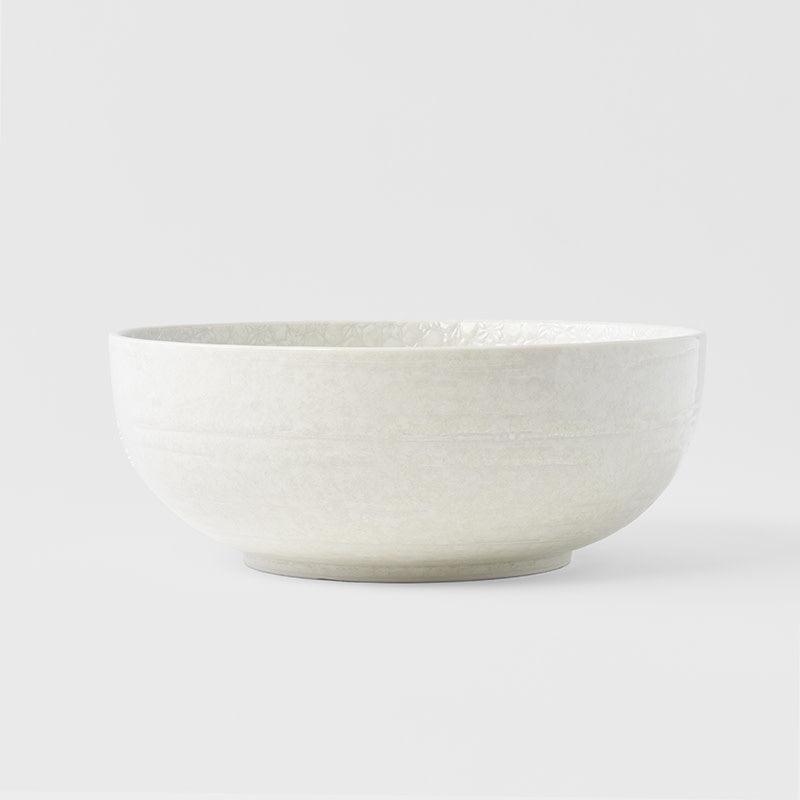 Serving Bowl 24cm White Star Glaze - Made In Japan | Japanese Tableware