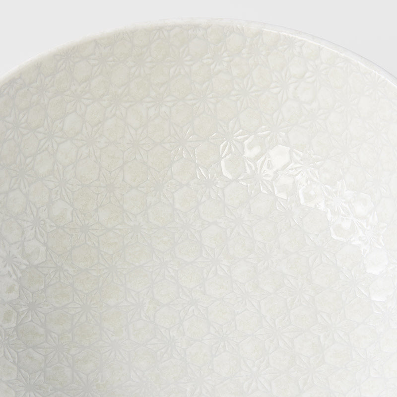 Serving Bowl 24cm White Star Glaze - Made In Japan | Japanese Tableware