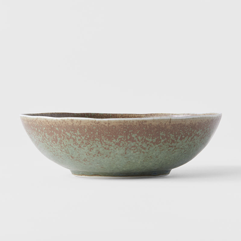 Bowl Oval 16.5cm Green Fade Glaze
