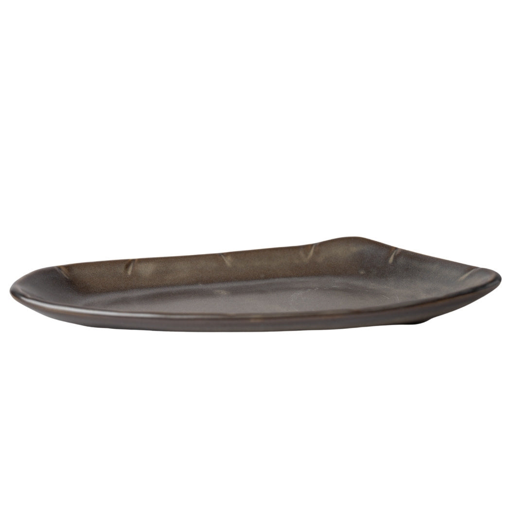 Plate Organic Triangular 27cm Mist Glaze