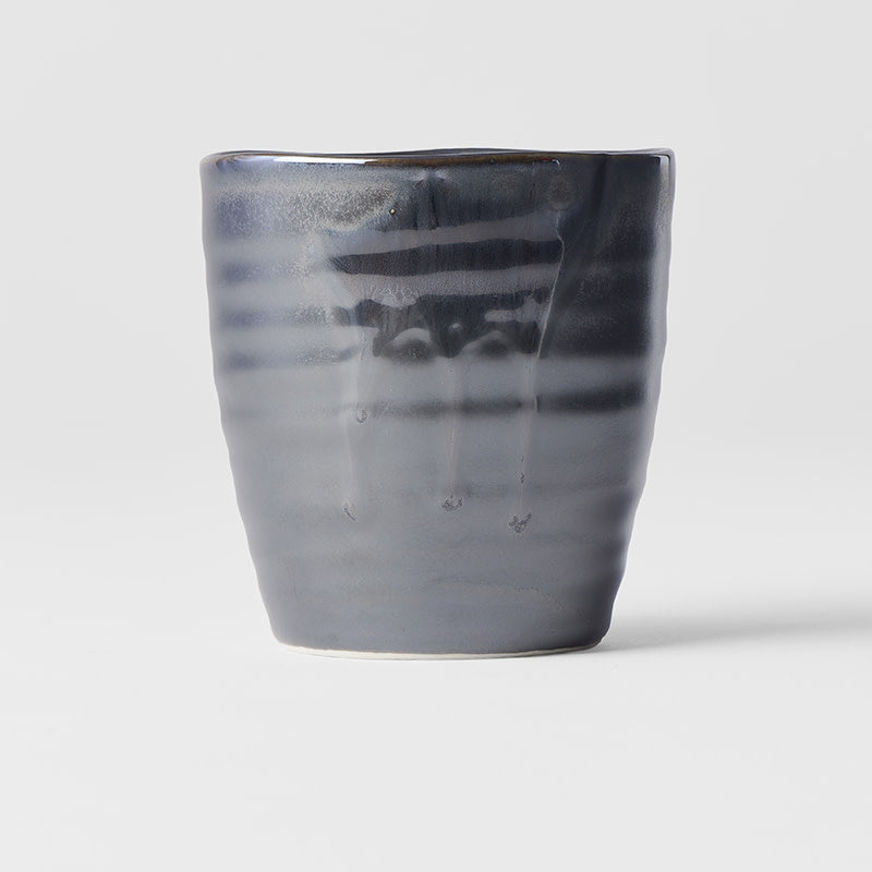 Sushi Mug 325ml Metallic Black Drip Glaze