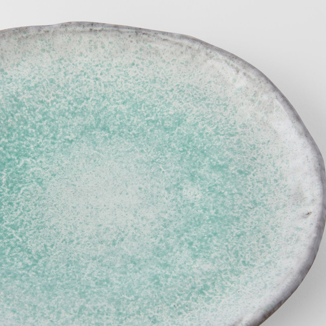 Large Oval Plate 25 cm / Aqua Splash Glaze