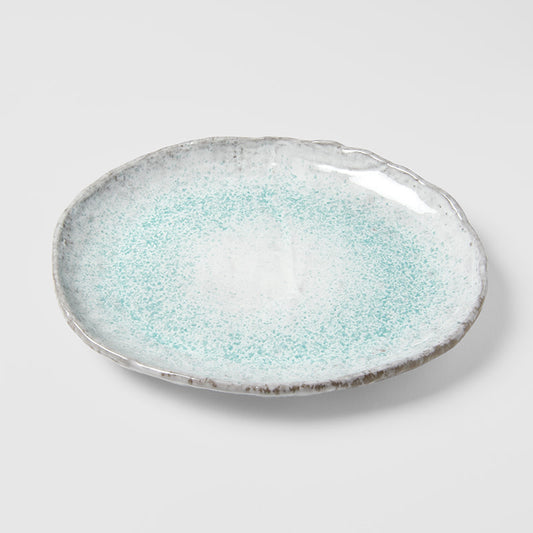 Plate Oval30cm Aqua Splash Glaze