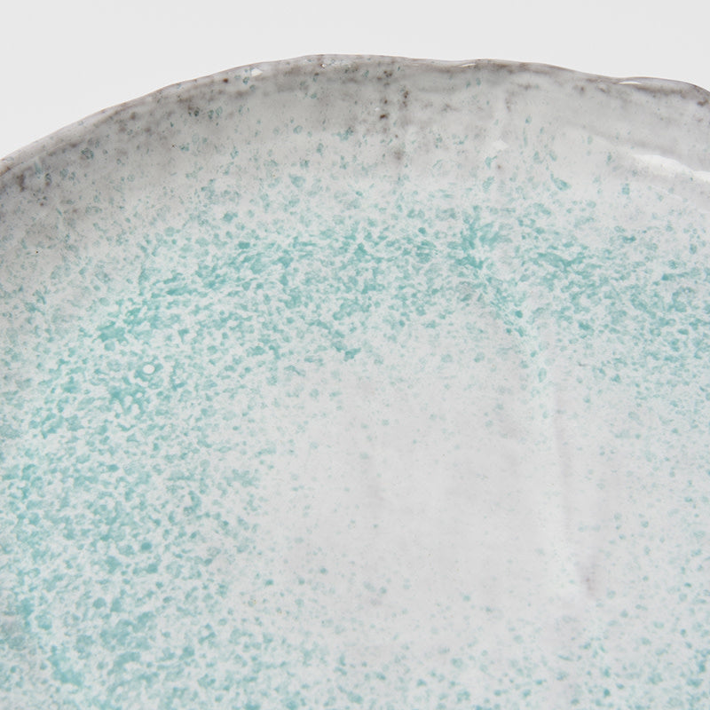 Plate Oval30cm Aqua Splash Glaze