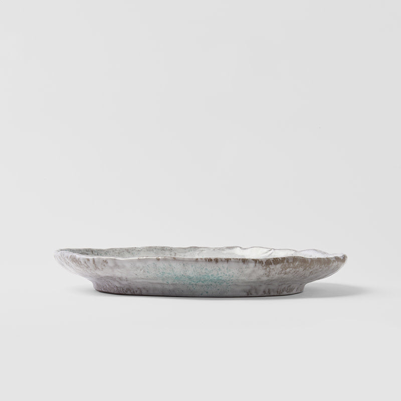 Plate Oval30cm Aqua Splash Glaze
