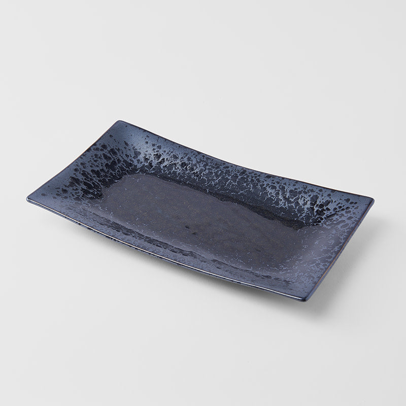 Platter Rectangular 33cm Black Pearl Glaze - Made In Japan | Japanese Tableware