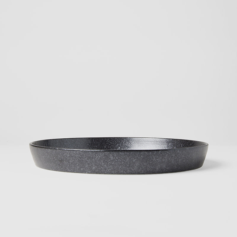 Plate High Rim 25cm Craft Black Design - Made In Japan | Japanese Tableware
