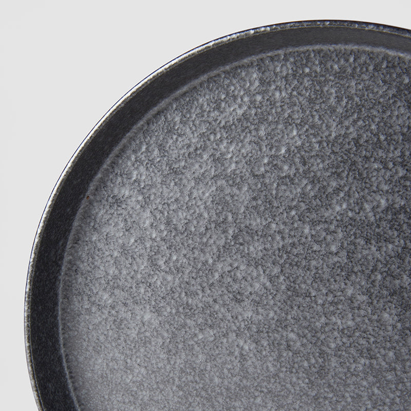 Plate High Rim 25cm Craft Black Design - Made In Japan | Japanese Tableware