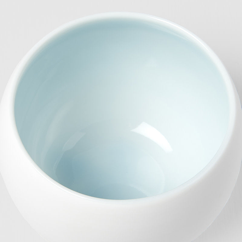 Cup Shochu 8.5cm Matte White & Light Blue Glaze
