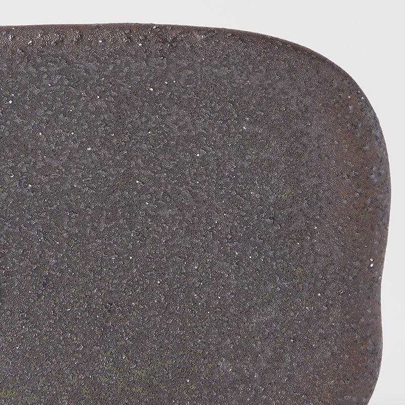 Plate Rectangular 16cm Stone Slab Matte Black Glaze